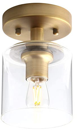 Yosoan Industrial Glass Ceiling Lights, Edison Pendant Light Fitting, Flush Ceiling Light Fixture, E27 Srew (Antique)