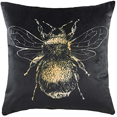 Evans Lichfield Kissenbezug mit Bienen-Motiv, Schwarz, 43 x 43 cm (Pack of 1)