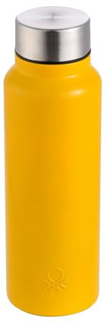 UNITED COLORS OF BENETTON. Rainbow | Gourde isotherme de 750 ml | couleur jaune | en acier inoxydable | bouteille isotherme | bec verseur antigoutte