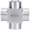Té en acier inoxydable, raccord de tuyau à 4 voies, té en acier inoxydable 304 4 voies G3 / 8 adaptateur de connecteur de raccord de tuyau à filetage femelle pour eau et gaz(Quatre voies 3 points 3/8)