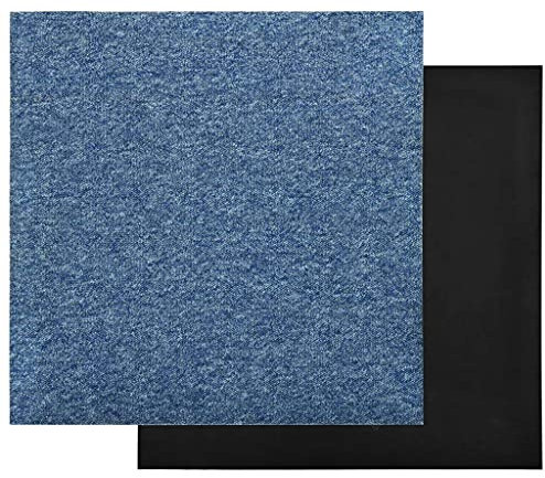 Wakects Teppichfliesen selbstklebend 50x50 cm 20 Stück Bodenfliesen antistatisch mit Schlingenflor Teppich Blau schimmelresistent Geeignet für Fußbodenheizung