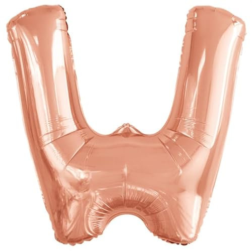 Amscan 9911485 9911485-Rose Buchstabe W SuperShape Folienballon-44, Rosegold