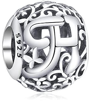 Annmors Damen Buchstabe H Charms für Armband 925 Sterling Silber Anhänger Vintage Alphabet Bead Buchstabieren Sie das Wort Sammlung