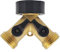 SEIWEI 2-Wege Y Verteiler, 1 Stück Messing Stufenverteiler Adapter Y Schlauchverbinder Wasserhähne Splitter mit Absperrhähnen für Zwei Zulaufschläuche für Haus,Keller und Garten