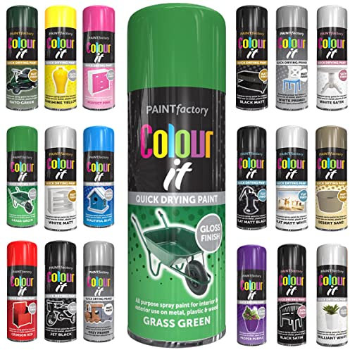 Classic Signature -1 x All Purpose Grass Green Aerosol Spray Paint 250ml Quick Drying Spray, Fast Dry and Excellent Coverage for Wood, Metal, Plastic and more