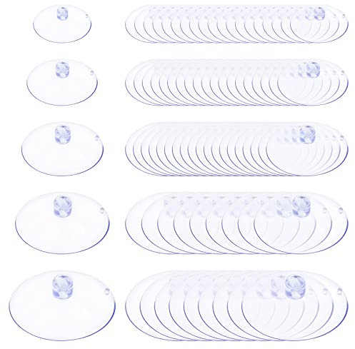 Glarks 80 Stück 25 mm 30 mm 35 mm 40 mm 45 mm Saugnäpfe Set, 5 Größen Gummi-Anti-Kollisionssaugnäpfe mit Löchern ohne Haken für Zuhause, Küche, Bad, Haushaltsgegenstände
