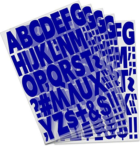 270 pcs 2 Inch Iron On Letters Heat Transfer Letters, Alphabets for Sport Jerseys T Shirts Team Name Clothes Slogan Printing DIY Crafts Decoration (10 Color Optional)(Blue)