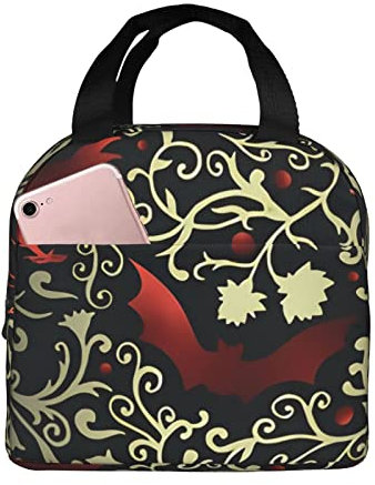 Raben, Spinnen und Fledermäuse Lunch Bag Lunch Box Lunch Bag für Frauen Tragetasche Isolierte Lunchbox für Arbeit, Schule