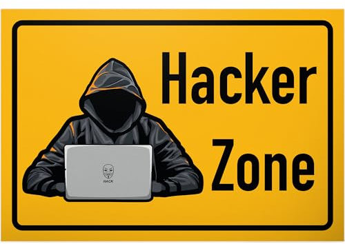 DankeDir! Hacker Zone - Schild 30 x 20 cm - Gamer Geschenk Jugendlicher Teenager Dekoration Geburtstagsgeschenk Jungs - Geschenkidee Partydeko Deko Türschild Zimmer Schüler Zocker