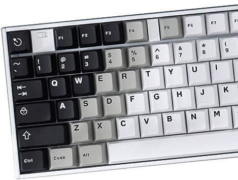 Black White Gradient Keycaps Set Cherry Profile Doubleshot Custom Keycaps 121 Tasten für Cherry MX Gateron Kailh Box Switches Mechanische Gaming Tastatur