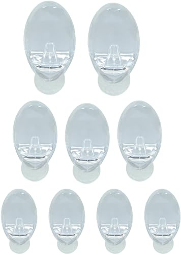 St Helens Home and Garden Self Adhesive Oval Plastic Hooks Bracket for Use in Kitchen, Bathroom for Hanging Christmas Decorations, Towles and Aprons with Strong Glue Pack of 9 Assorted Sizes