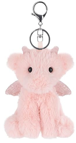 Apricot Lamb Keychain-pink Dragon - Peluche jouet en peluche pour fille, garçon et bébé - Peluche moelleuse pour jouer, collectionner et câliner - Doudou confortable-Porte - clés
