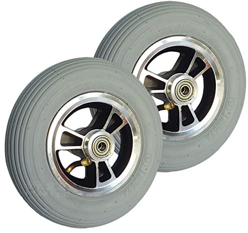 LekLai 7X1 3/4 Lufträder Lenkrolle Für Rollstühle, Rutschfeste 7-Zoll-Vorderräder, 8-Mm-Lager, 2 Stück/Grey/7X1 3/4