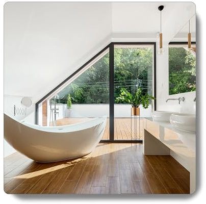 GOLD&CHROME UNIQUE DESIGN Quadratischer Rahmenloser Wandspiegel - Abgeschrägte Kanten - Aus Kristall Gefertigt - Moderner Spiegel für das Badezimmer - Minimalistischer Stil - 70 x 70 x 1,8cm