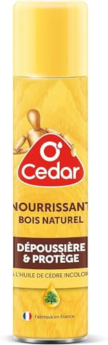 O'Cedar - Nettoyant Nourrissant Bois - Incolore - Parquets et Meubles - Dépoussiérant - Parquets et Meubles - Parfum Huile De Cèdre Naturel - Fabriqué En France - Aérosol 250mL