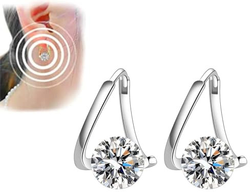 Lymphdrainage MagneTherapy Germanium-Ohrringe, Lymphdrainage-Ohrringe, Strass Ohrringe, Akupressur Ohrringe, Magnetfeldtherapie-Ohrringe für Frauen und Mädchen (1 PC Sliver)