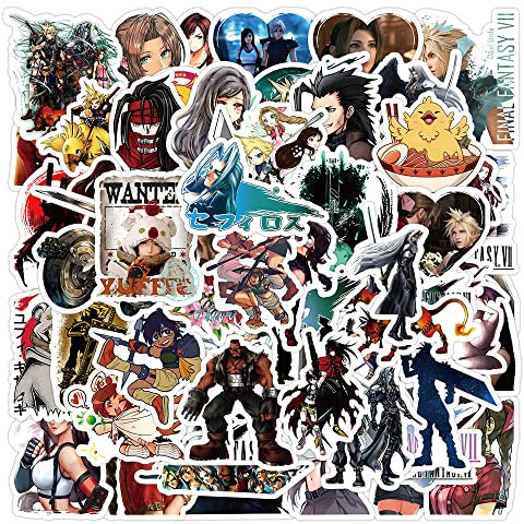 60 Stück Final Fantasy Aufkleber Auto Laptop Telefon Gitarre Skateboard Motorrad Fahrrad Spiele Stickers Set Vinyl Wasserdicht Aesthetic Aufkleber für Jugendliche Kinder Erwachsene