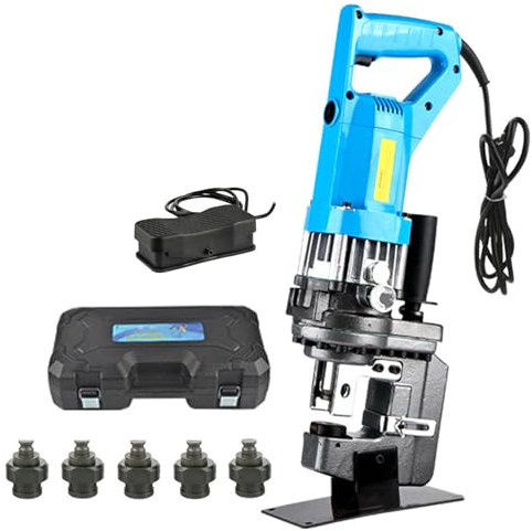 Perforadora hidráulica eléctrica para metal Φ6.5-20.5 mm, herramienta de perforación hidráulica de 1200W, perforadora de metal con 5 troqueles, para placa de acero, hierro, cobre y aluminio