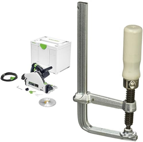 Festool 576706 Plunge-Cut Saw TS 55 FEBQ-Plus 240V, 208.0 mm*331.0 mm*211.0 mm & 489570 Fastening Clamp, Pack of 2