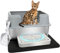 Vivifying Katzenklo Edelstahl, Leicht zu Reinigen und Geruchsresistent Katzentoilette Edelstahl Auslauf-und Verschüttungssicher, Katzenklo mit Pedals, Schaufel und Matte (Grau)