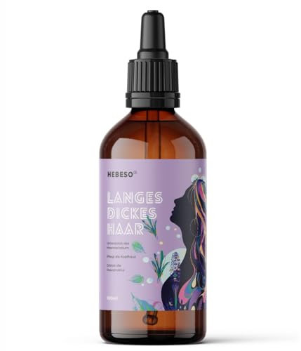 HEBESO® Langes Dickes Haar Rosmarinöl Minzöl Haarwachstum beschleunigen mit Brennnesselöl, Schachtelhalmöl, Salbeiöl, Lorbeeröl, Rizinusöl, Vitamin E und mehr, Haarmaske, Haarkur, 100ml Haarwuchsöl