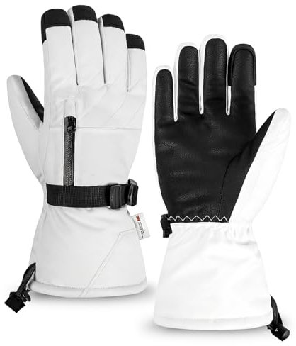 QKURT Gants de Ski, Mitaines de Neige Voupe-Vent et Chaudes pour Hommes Femmes Gants pour Temps Froid pour la Luge, Le Snowboard, Le Cyclisme, la Course à Pied et Les Activités de Plein air