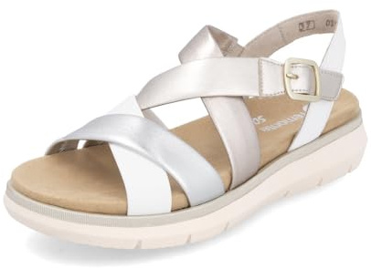 Remonte Damen Riemchensandalen D2K53, Frauen Sandalen,lose Einlage,Freizeitschuhe,offene Schuhe,Strandschuhe,Sandaletten,bequem,metallic (91),44 EU