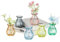 Hewory Kleine Vasen für Tischdeko Esstisch: 6er Mini Vasen Set Kleine Glasvasen Set für Hochzeitsdeko Tisch - Cute Deko Vase Bunt Blumenvase Glas für Kawaii Deko Wohnzimmer Home