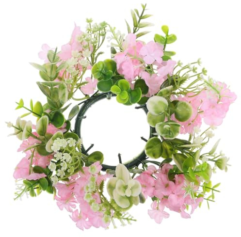 Alipis Blumenkerzenring Kerzenkranz Für Stumpenkerzen Kleiner Kranz Als Tischdekoration Aus Künstlichen Blumen 9.84X9.84X2.76in Für Hochzeitsfeier Und Partydeko