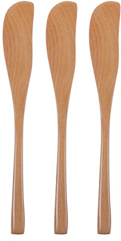 MOLUCKFU 3 Stücke Holz Sahnespatel Japanischer Butterspatel Holzspatel Marmeladenspatel Küchenutensilien Für Butter Creme Gebäck Marmelade Senf Mayonnaise Gebrauch Im Haushalt