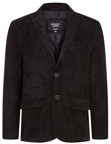 Mens Soft Real Suede Leather Italian Blazer Jacket Coat
