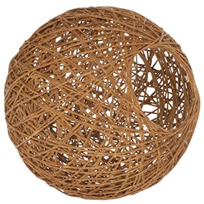 Homoyoyo Rattan Lampenschirm Kugelform Deckenlampe Schutz Tischlampe Zubehör Boho Style Rattan Lampenschirm Für Wohnzimmer Und Kinderzimmer Lichtbraun