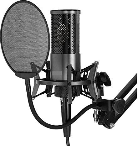 Microphone X2 USB Condenser Microphone Gamer Studio Mic Podcast Music 3.5mm Metal with Pop Filter Shock Moun Suitable for Anchor, Dubbing Studio, Recording, st