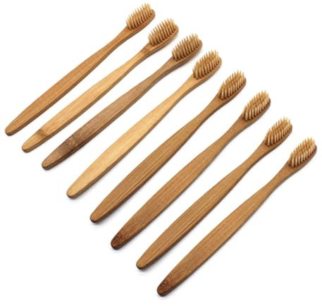Homoyoyo 8stücke Holzzahnbürste Mit Naturborsten Bambuszahnbürsten Für Mundhygiene Zu Hause Und Unterwegs Ergonomischer Griff Weiche Borsten Für Zahnfleischschutz Reisefreundlich