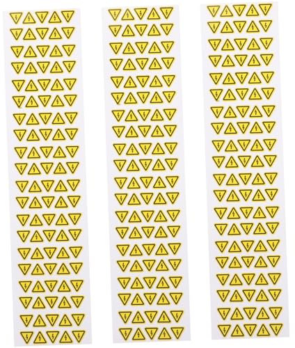 HONITANO Gelber Warnaufkleber Gegen Stromschläge Selbstklebendes Dreieckiges Warnschild 3 Bögen Mit Jeweils 100 Blitzsymbolen Dauerhaft Haftend Für Schalttafeln Und Elektrische Anlagen