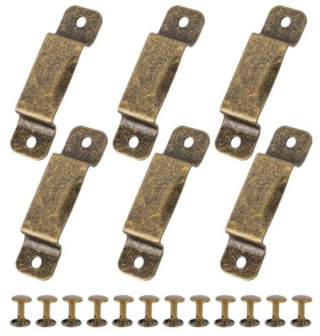 6 Pcs Tape Measure Belt Clip Measuring Tape Belt Holder Measure Holster with Rivets for Drill Leather Pocket Tool Impact Driver Safety Glasses Men Bronze 2.83 × 0.79 Inches Carbon Steel