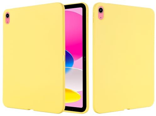 Compatibile con iPad di 10a generazione da 10,9 pollici 2022, custodia in silicone flessibile in TPU, sottile, leggera, antiurto, cover protettiva in morbido TPU (giallo)