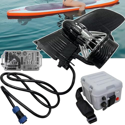twostronking Elektrischer Paddleboard-Motor, 160-W-Unterwasserstrahlruder, DREI Einstellbare Gänge, 20 Km Ultralange Reichweite, Mit Fernbedienungsuhr, 3–6 Km/H, Geeignet Für Kajaks, Paddleboards