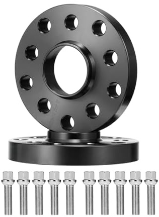 GEARMONSTER Spurverbreiterung 2x20mm Distanzscheiben Set LK: 100/5+112/5 NLB:57.1 mit 10 Stück Radschrauben M14x1.5x50mm Spurverbreiterungen für VW Golf GTI Polo