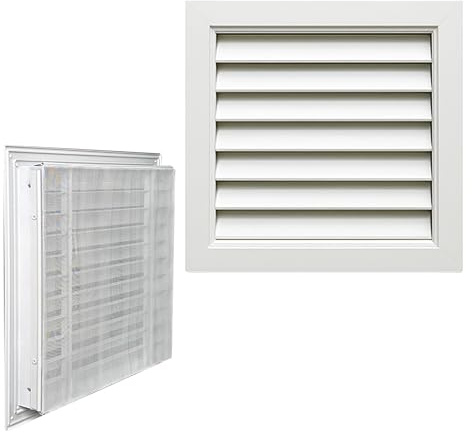 Grille Air Vent Cover with Insect Mesh & Screws – Aluminium Wall Duct Grille for Extractor Fans, Dryers, HVAC | External Ventilation Cover | 200mm, 300mm, 400mm, 500mm, 600mm (24 inches 600mm)