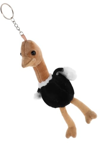 WHAMVOX Straußenplüsch Kuscheltier Schlüsselanhänger Großer Vogel Süßer Straußentaschenanhänger Plüschtier für Schlüssel und Handtasche