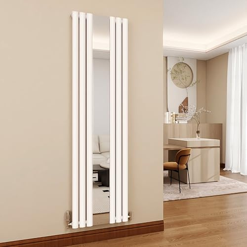 SKY BATHROOM 1800x499mm Modern Vertical Mirror Radiator White Single Column Central Heating Radiator