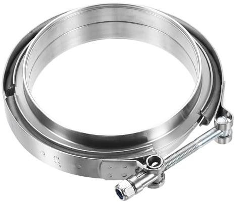 QUARKZMAN V Band Schelle Mit Flansch 5 Zoll 304 Edelstahl Männlich Weiblich V Band Auspuffschelle Flansch Kit Für Auto Abgaskrümmer Auspuffanlage Silber