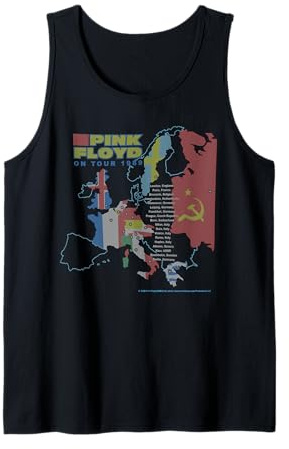 Pink Floyd On Tour 1989 Europe Map Cities Tank Top