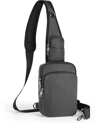 BROADREAM Anti-Diebstahl Schultertasche Brusttasche Sling Chest Crossbody Bag Umhängetasche Herren Damen Klein Männer Handtaschen mit Reißverschluss Lock und RFID-Blockierung
