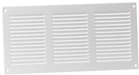 300x150mm Rejilla de Ventilación con Mosquitera - Rejillas de Aireación Metálicas - Acero, Blanco
