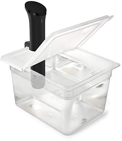 EVERIE Récipient sous vide EVC-12 de 12 litres avec couvercle rabattable à charnière compatible avec Anova Nano ou AN500-US00 ou Anova Pro 3.0, convient également aux pots instantanés