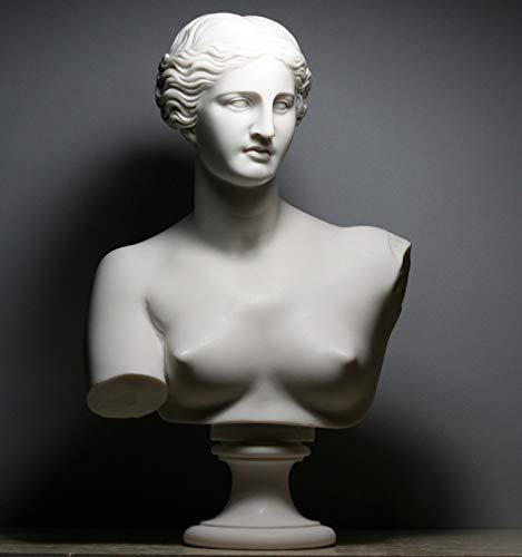 Aphrodite Göttin Venus de Milo Büste Kopf griechische Gussmarmor-Skulptur 53 cm