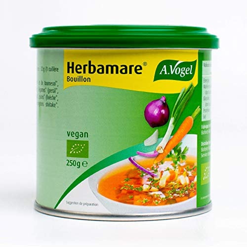 A. VOGEL - Herbamare® Concentré bouillon - Préparation pour bouillon végétale issue de l'agriculture biologique - Vegan et sans gluten - 250 g - Fabriqué en Suisse.