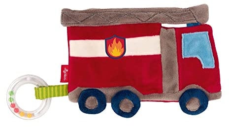 SIGIKID 42304 Aktiv-Knistertuch Feuerwehr PlayQ Mädchen und Jungen Babyspielzeug empfohlen ab Geburt rot, 1 Stück (1er Pack)
